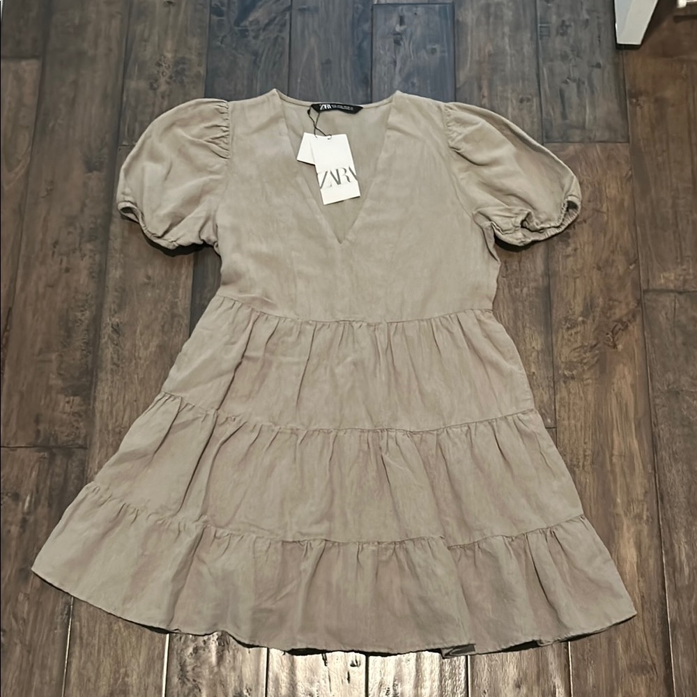 Zara Olive 🫒 green Casual Dress
